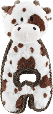 Outward Hound Charming Pet Cuddle Tugs Cow Plush Squeaky Dog Toy