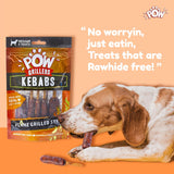 Imaginelees POW : Grillers Kebab Dog Treats – Flame-Grilled Chicken (Chewy)