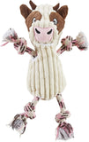 Outward Hound Ranch Roperz Cow Plush Squeaky Dog Toy - White