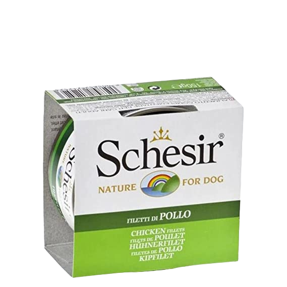 Schesir Chicken Flake & Rice In Jelly Dog Tin