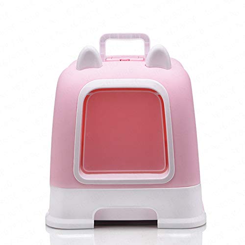 Pets Empire Enclosed Cat Litter Box with Lid & Handle (Color May Vary)