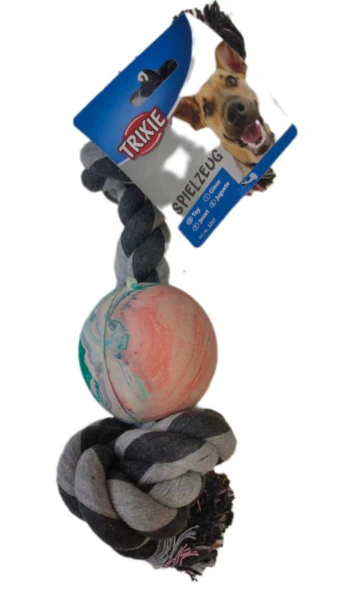 Trixie Playing Rope With Ball