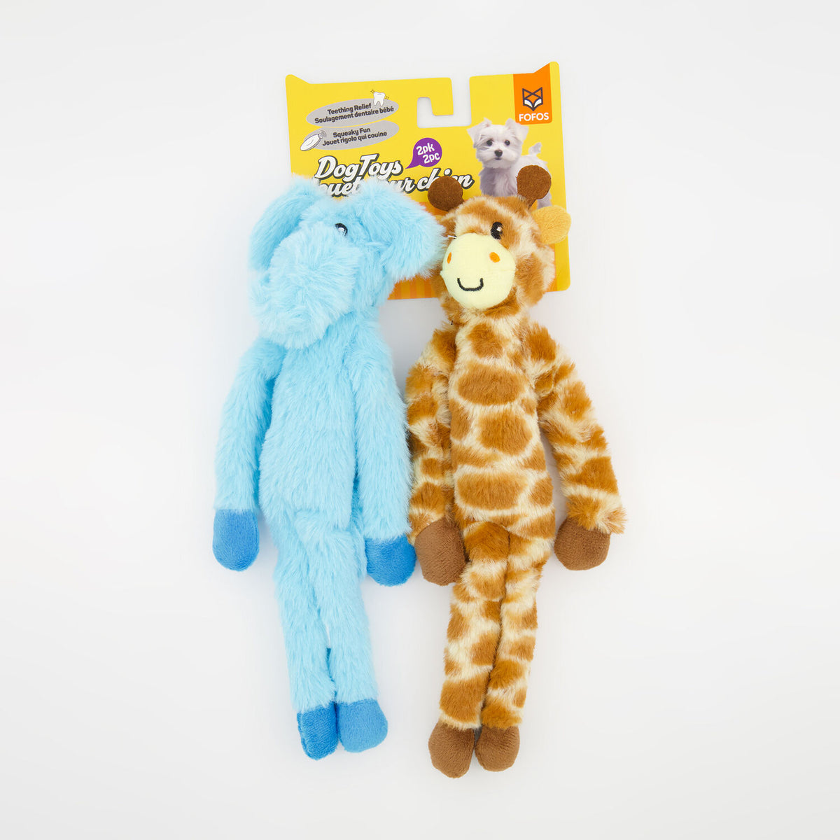 Fofos Elephant & Giraffe Dog Toy - 2 pc