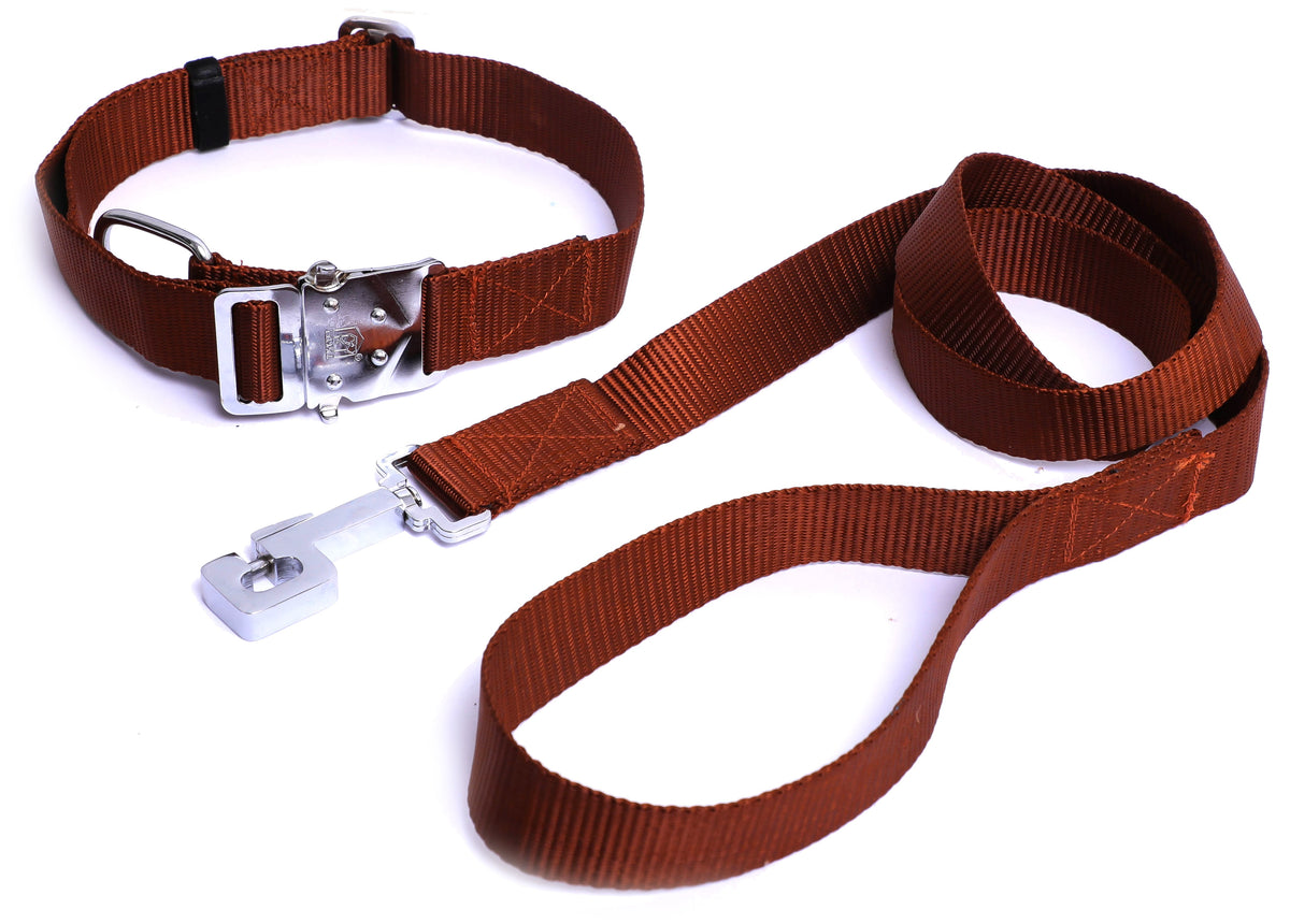 Kennel Soft Nylon Adjustable M.S. Click Lock Collar & Leash Set (1 1/4")