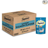 Temptations Savoury Salmon Adult Cat Treats 85 G (Pack Of 12) - Ecom Pack