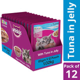 Whiskas Kitten Tuna in Jelly Pouch 85 G (Pack Of 12) - Ecom Pack