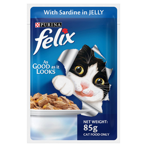 Felix With Sardine In Jelly Cat Pouch