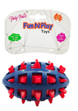 Holy Paws Fun N Play Spike Shell Squeaky Rugby Toys