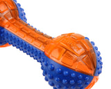 Gigwi Push To Mute Regular Dumbbell Dog Toy - Blue/Orange