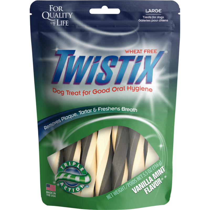 Twistix : Large Wheat-Free Dental Chews – Vanilla Mint Flavor Dog Treats