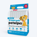 Petkin Original 10 Travel Pack Petwipes For Dogs & Cats