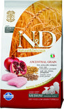 Farmina N&D Ancestral Grain Spelt Oats Chicken Pomegranate Low Grain Medium Puppy Dry Food