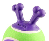 Gigwi Tennis Jumball with Rubber Handle Dog Toy - Blue/Purple