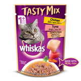 Whiskas Tasty Mix Chicken With Tuna & Carrot In Gravy Pouch 70 G (Pack Of 24) - Ecom Pack