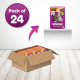 Whiskas With Tuna in Jelly 24 Pouches (24 x 85g) & Chicken in Gravy 24 Pouches (24 x 85g) Adult Cat Food - New Offer