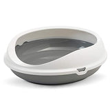 Savic Figaro Oval Cat Litter Tray + Rim Cold Grey