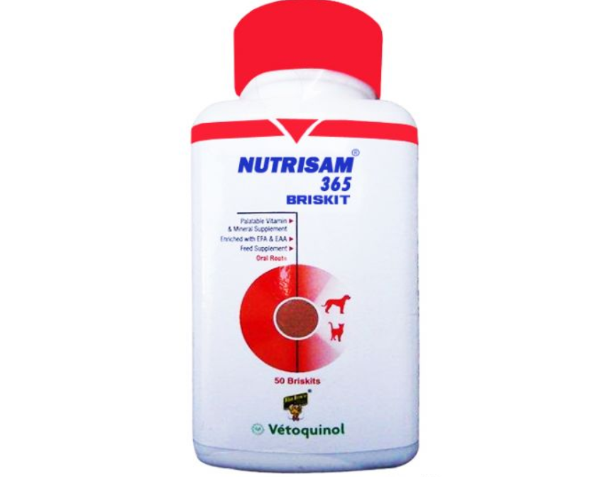 Vetoquinol - Nutrisam Briskit Palatable Vitamin & Mineral Supplement - 50 briskits