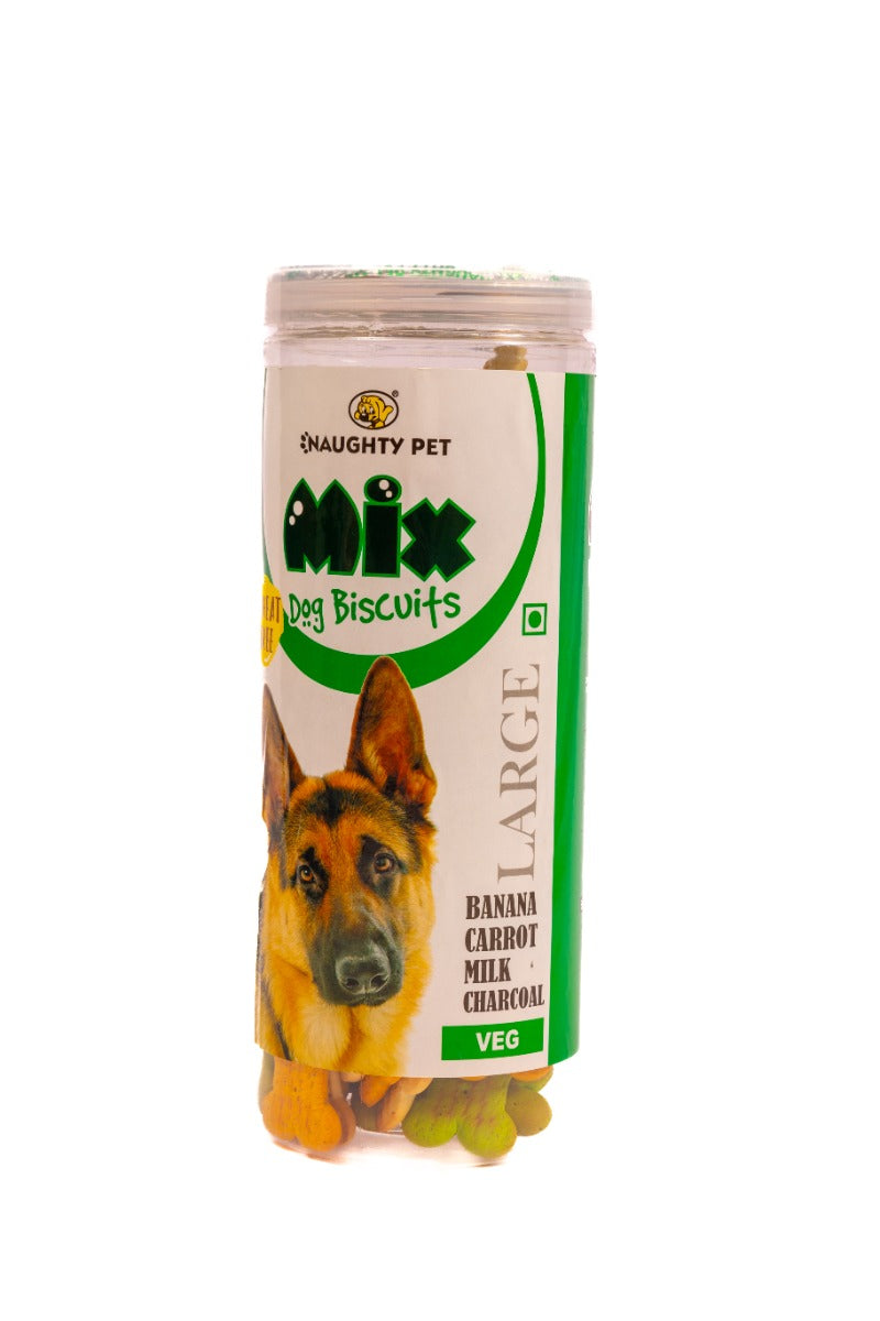 Naughty Pet Mix Vegetarian Wheat Free Dog Biscuits  Large Breed - Jar