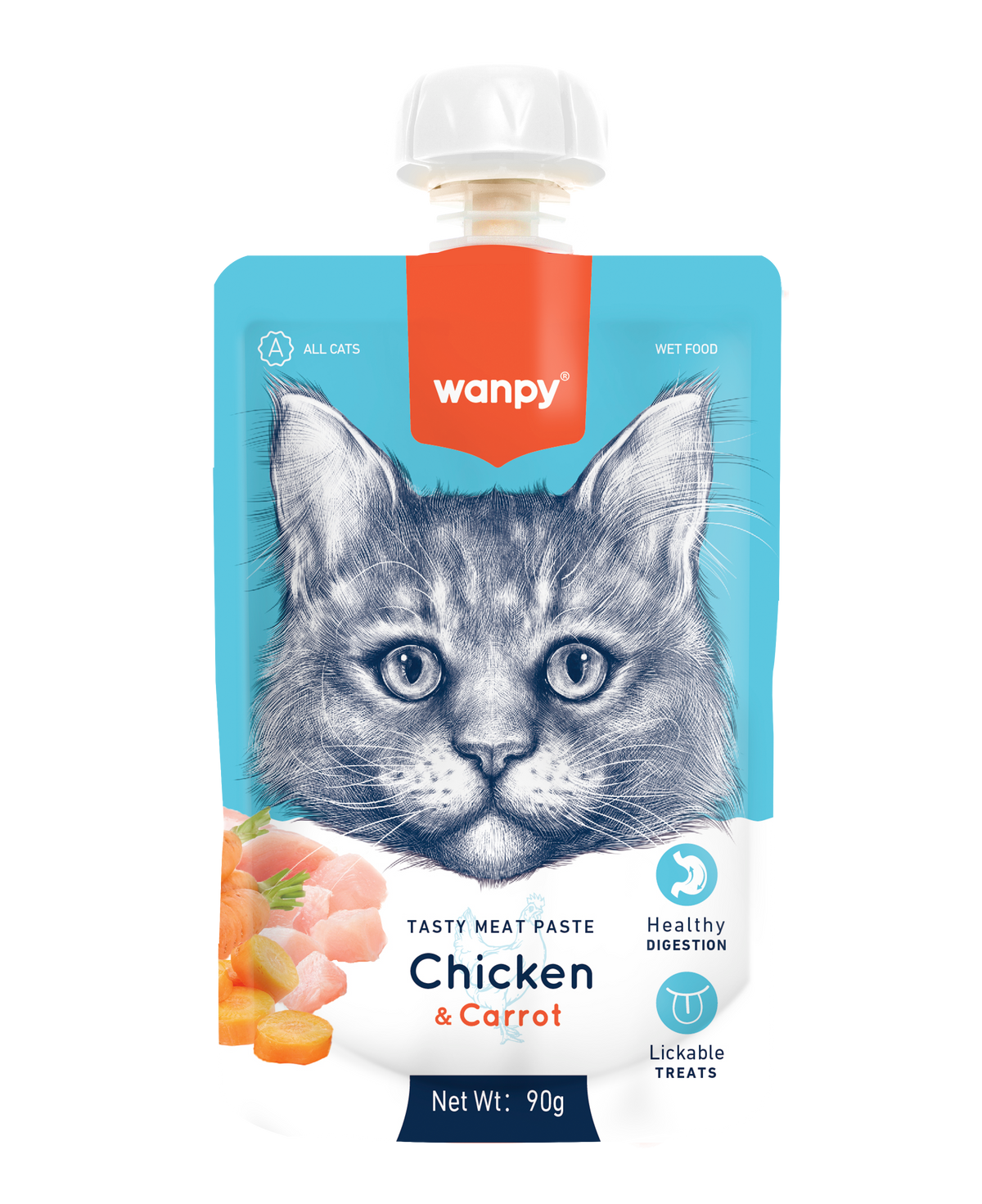 Wanpy Tasty Meat Paste – Chicken & Carrot Cat Treat