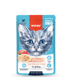 Wanpy Stew Salmon & Tuna In Gravy Kitten Pouch