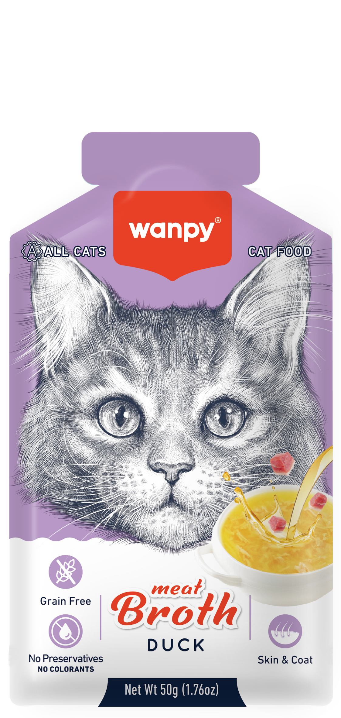 Wanpy Meat Broths Duck Cat Pouch