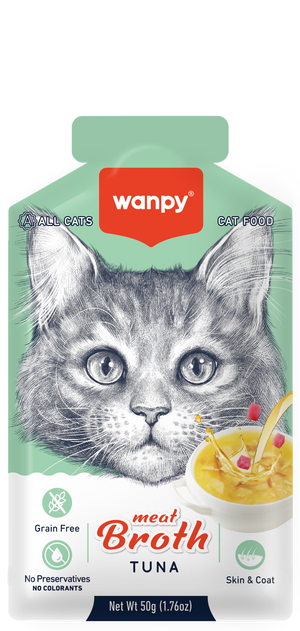 Wanpy Meat Broths Tuna Cat Pouch