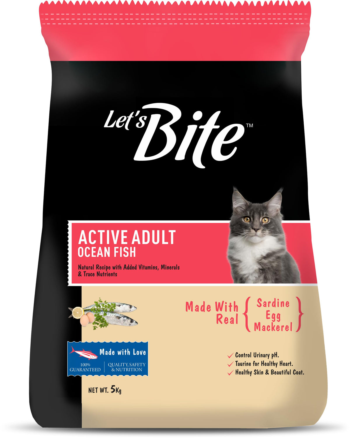 Lets Bite Active Ocean Fish Adult Cat Dry Food
