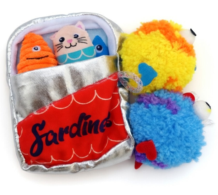 Fofos Sardine Canned Box 5Pk Assorted Cat Toys With Catnip