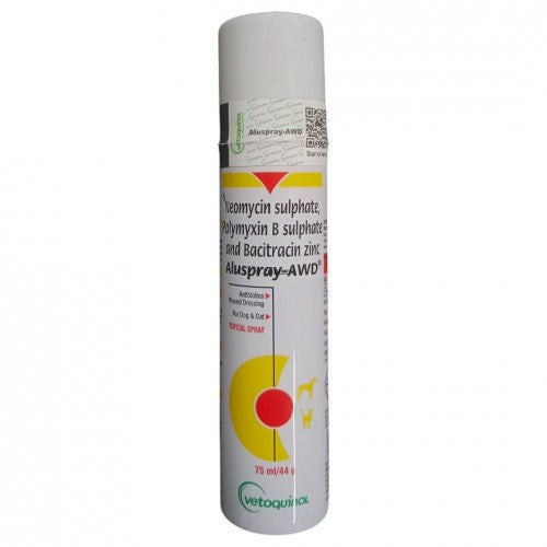 Vetoquinol Aluspray-AWD Topical Antibiotic Spray for Dogs & Cats