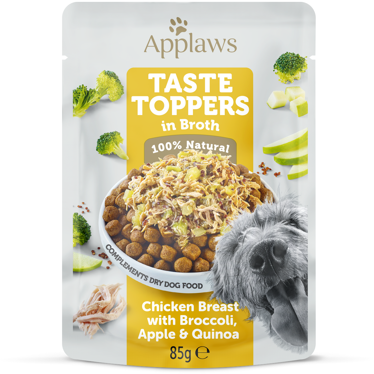 Applaws Taste Toppers Chicken Breast With Broccoli, Apple & Quinoa In Broth Pouch