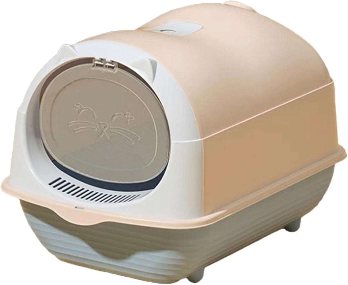 Smarty Pet Hooded Cat Litter Box with Front Flap Door