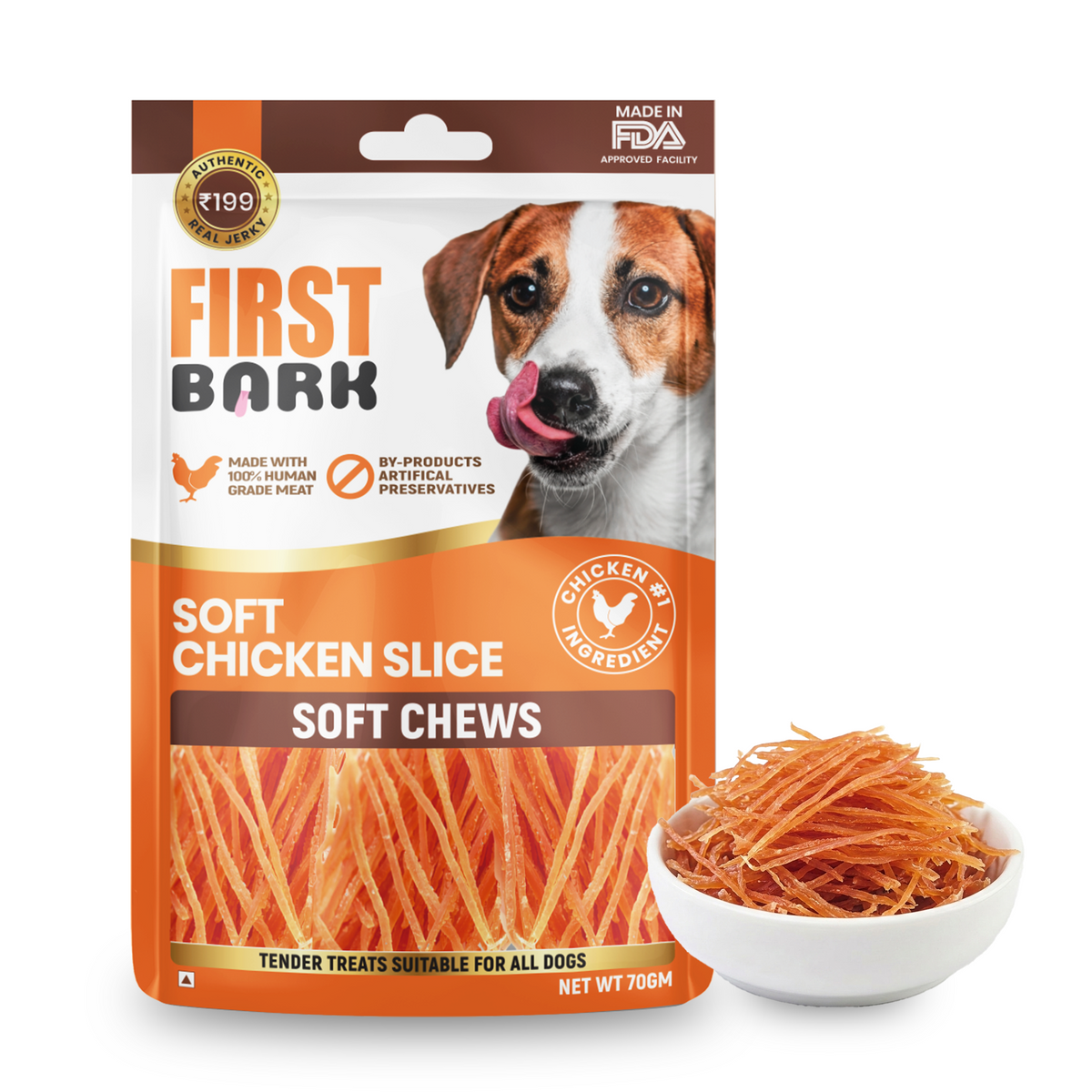 First Bark : Soft Chicken Slice  - Soft Chews Dog Treats