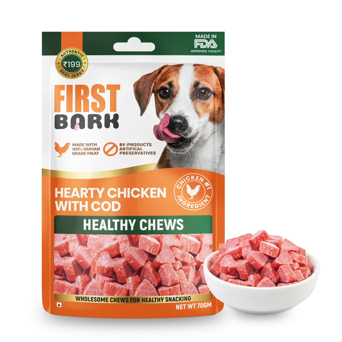 First Bark : Hearty Chicken & Cod – Healthy Chews Dog Treats