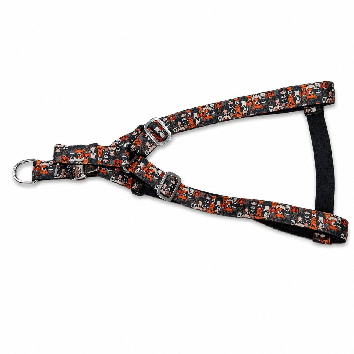 Kennel Dogs Padded Nylon Printed M.S. Click Lock Adjustable Harness(1")