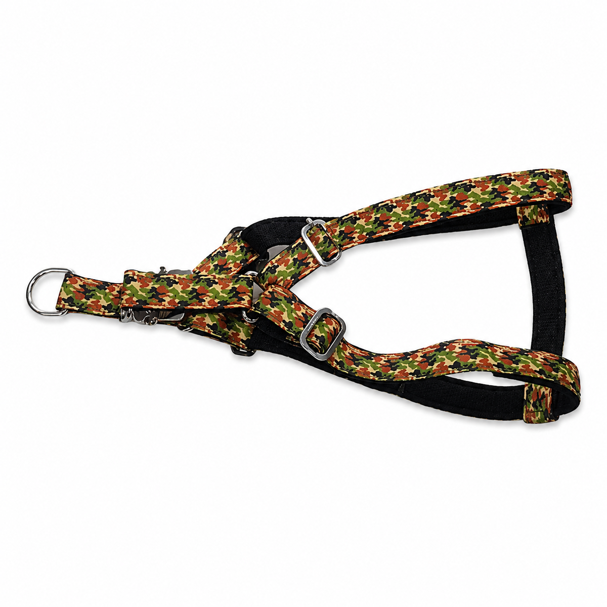 Kennel Camouflage Padded Nylon Printed M.S. Click Lock Adjustable Harness(1")
