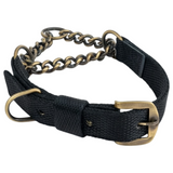 Kennel Premium Nylon Brass Chain Martingale Collar