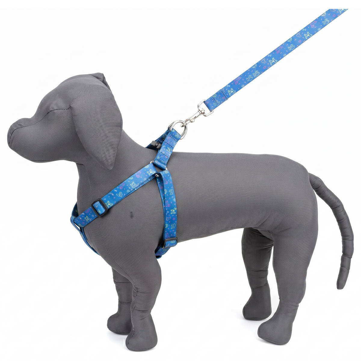 Kennel Blue Bash Printed Padded Click Lock Adjustable Harness