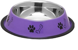 Kennel Assorted Anti Skid Printed Steel Feeding Bowl For Dog (Color May Vary)