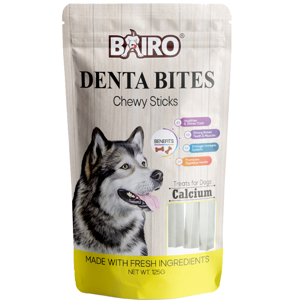 Taiyo Bairo Denta Bites Chewy Sticks Calcium Treats For Dogs