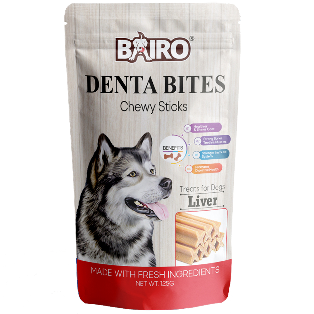 Bairo Denta Bites Liver Chewy Sticks For Dogs