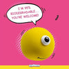Squeeezys Monster Ball Yellow Latex Dog Toy