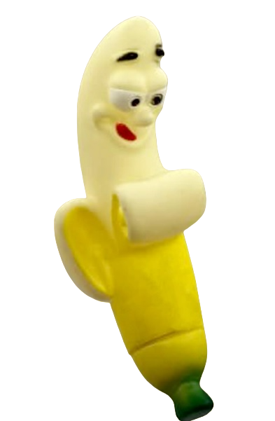 Nunbell Natural Rubber Light Weight Squeaky Vinyl Banana Face Toy