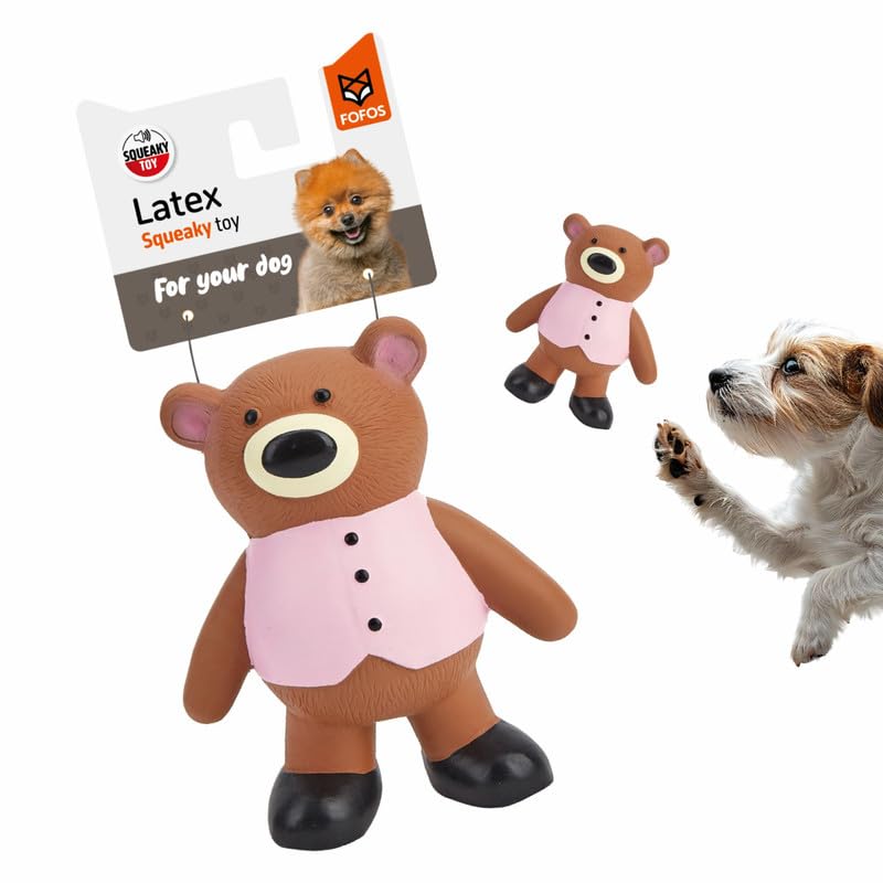 Fofos Natural Latex Squeaky Bear Dog Toy
