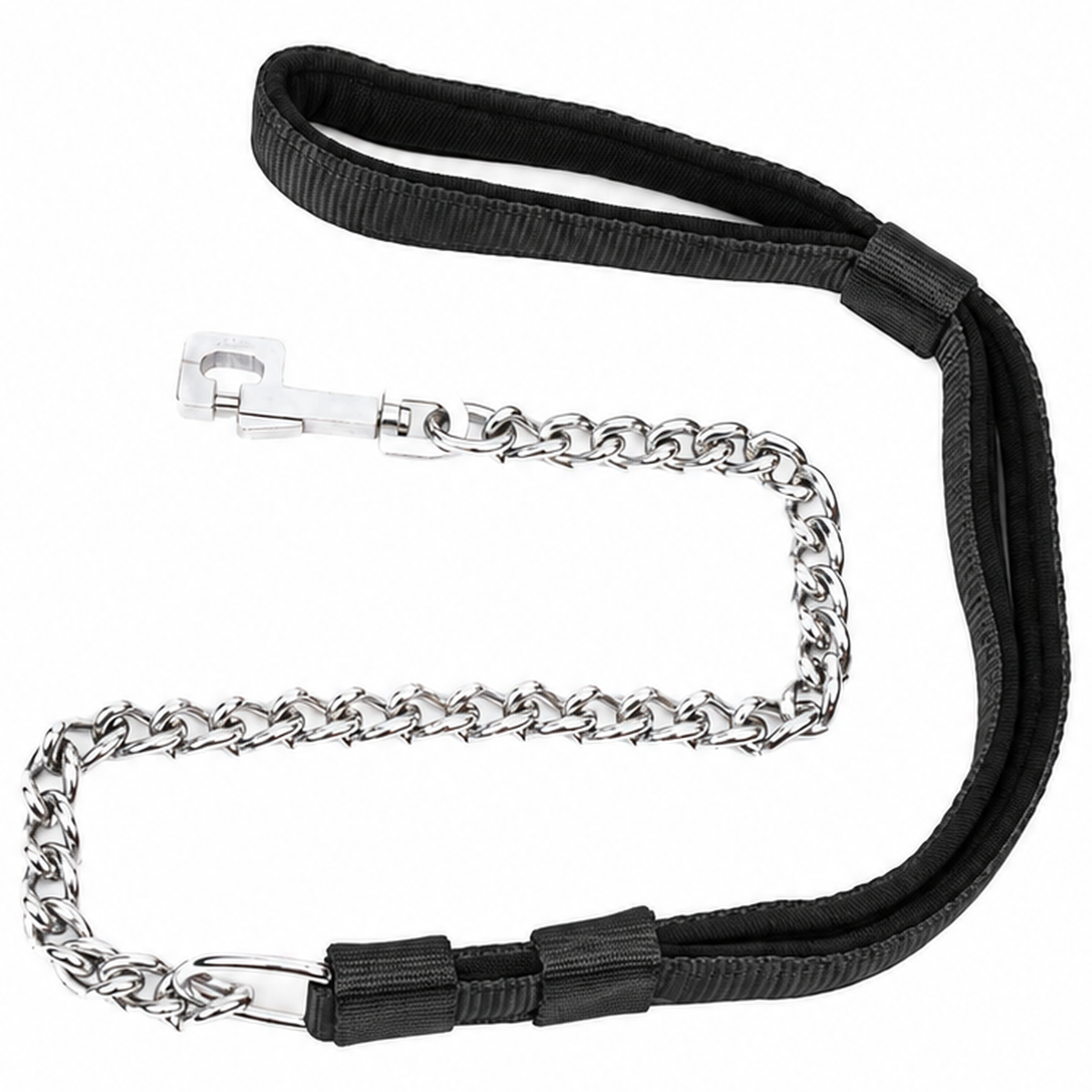Kennel Padded Nylon Chain Leash | Chain with Padded Grip
