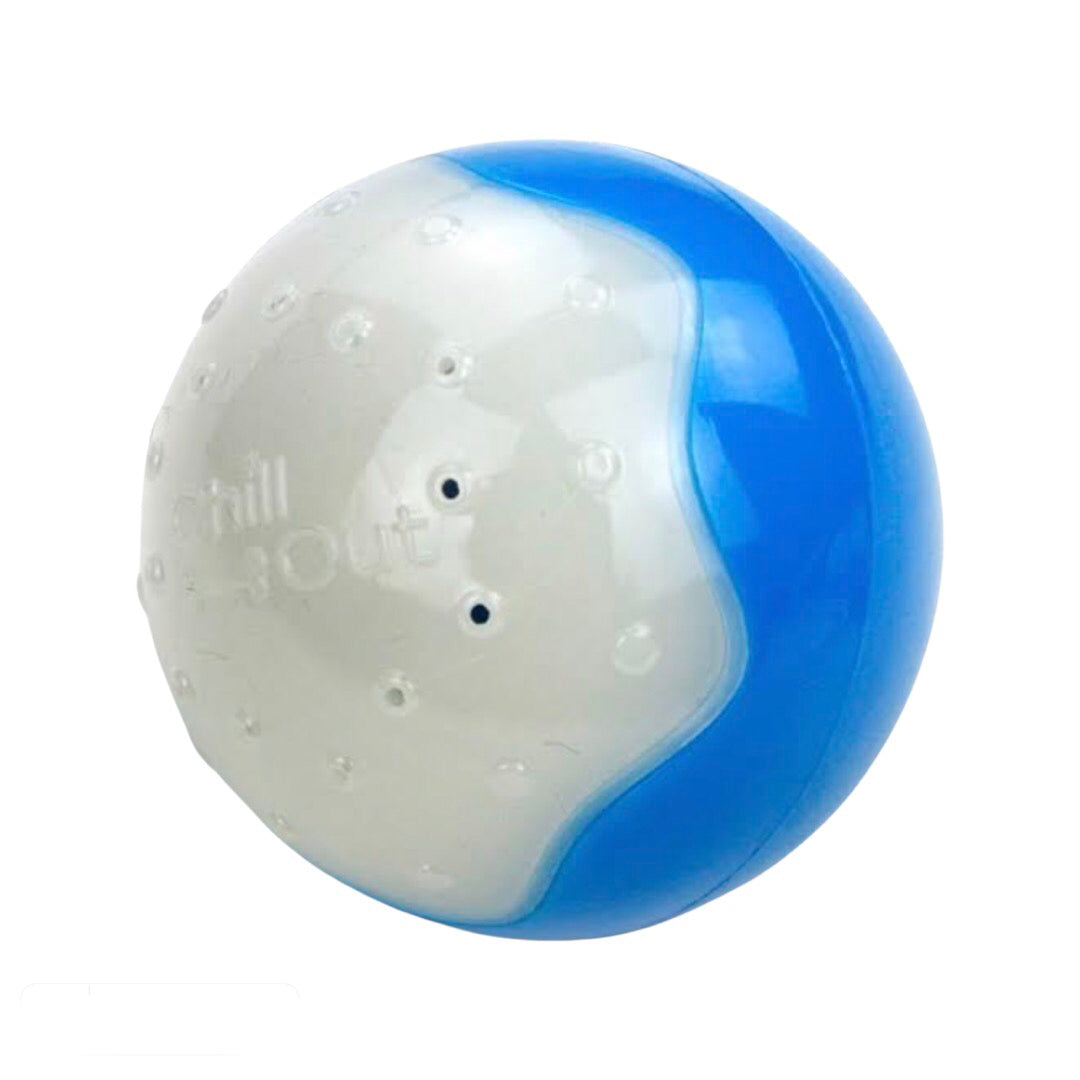 Holypaws Chilled Blue & White Cooling Ball EVA + TPR Drinking Pet Toy