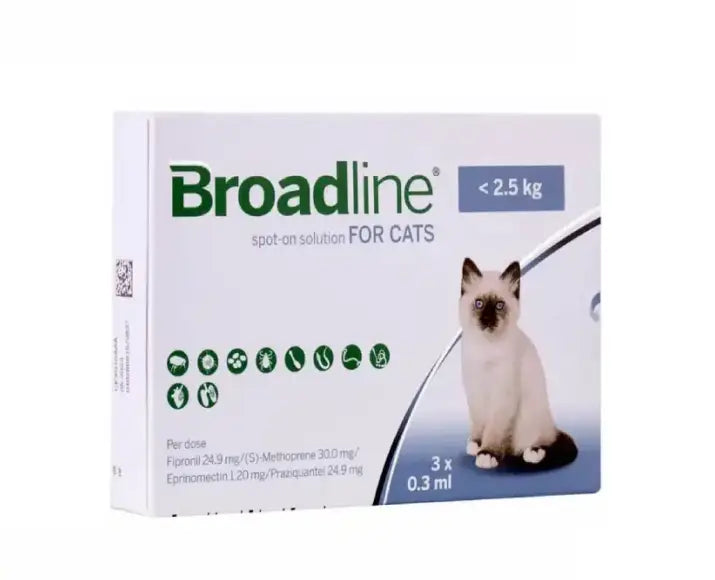 Boehringer Ingelheim: Broadline Spot-On Solution For Small Cats Under 2.5 kgs -  3x0.3ml Pipettes