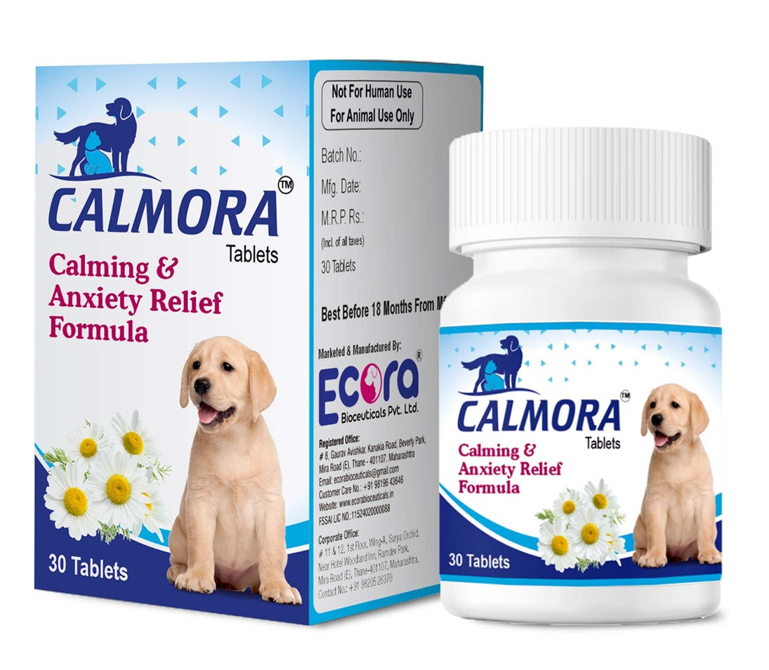 Ecora Calmora Calming & Anxiety Relief Formula Tablet For Dogs & Cats