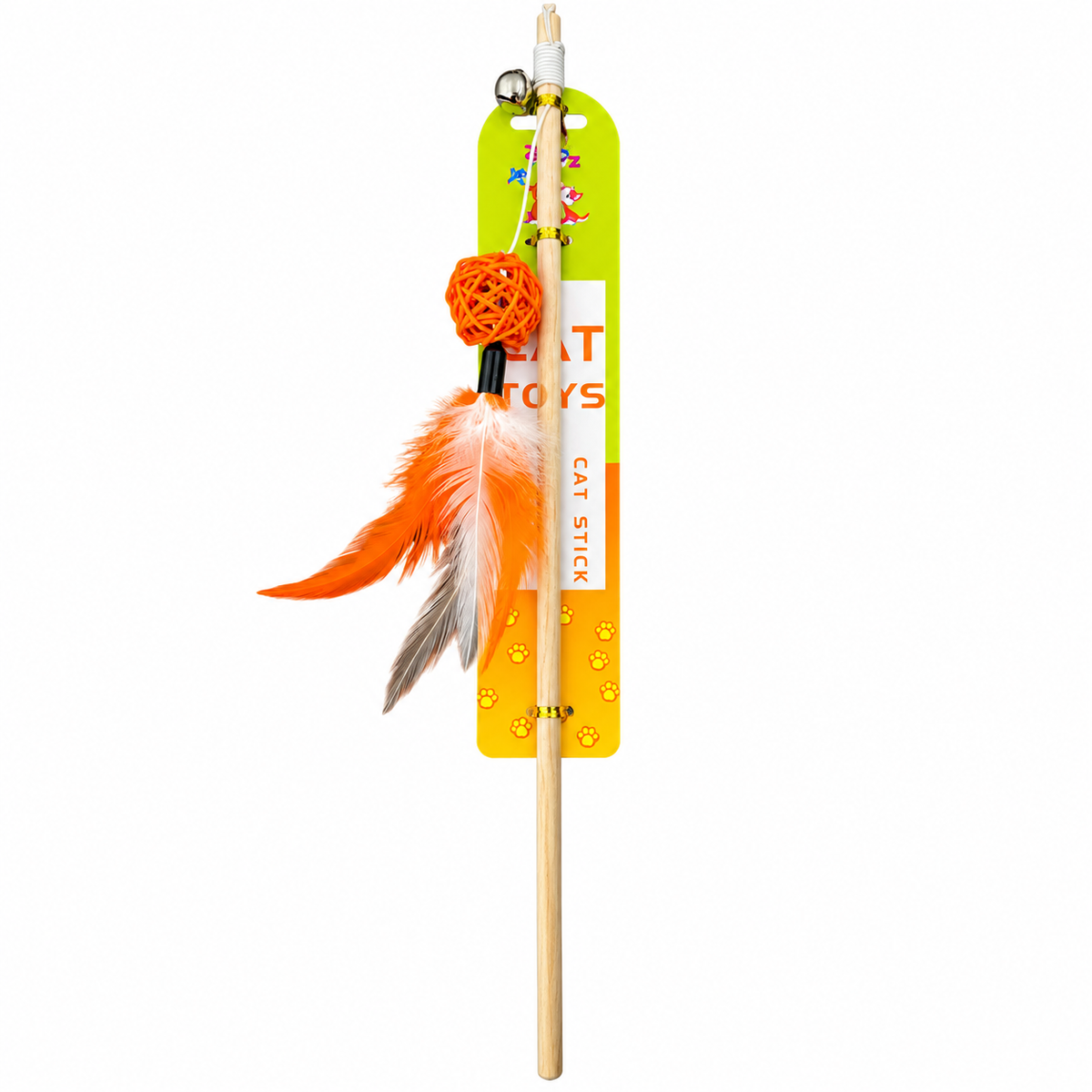 Wooden Stick Teaser with bell Cat Toy