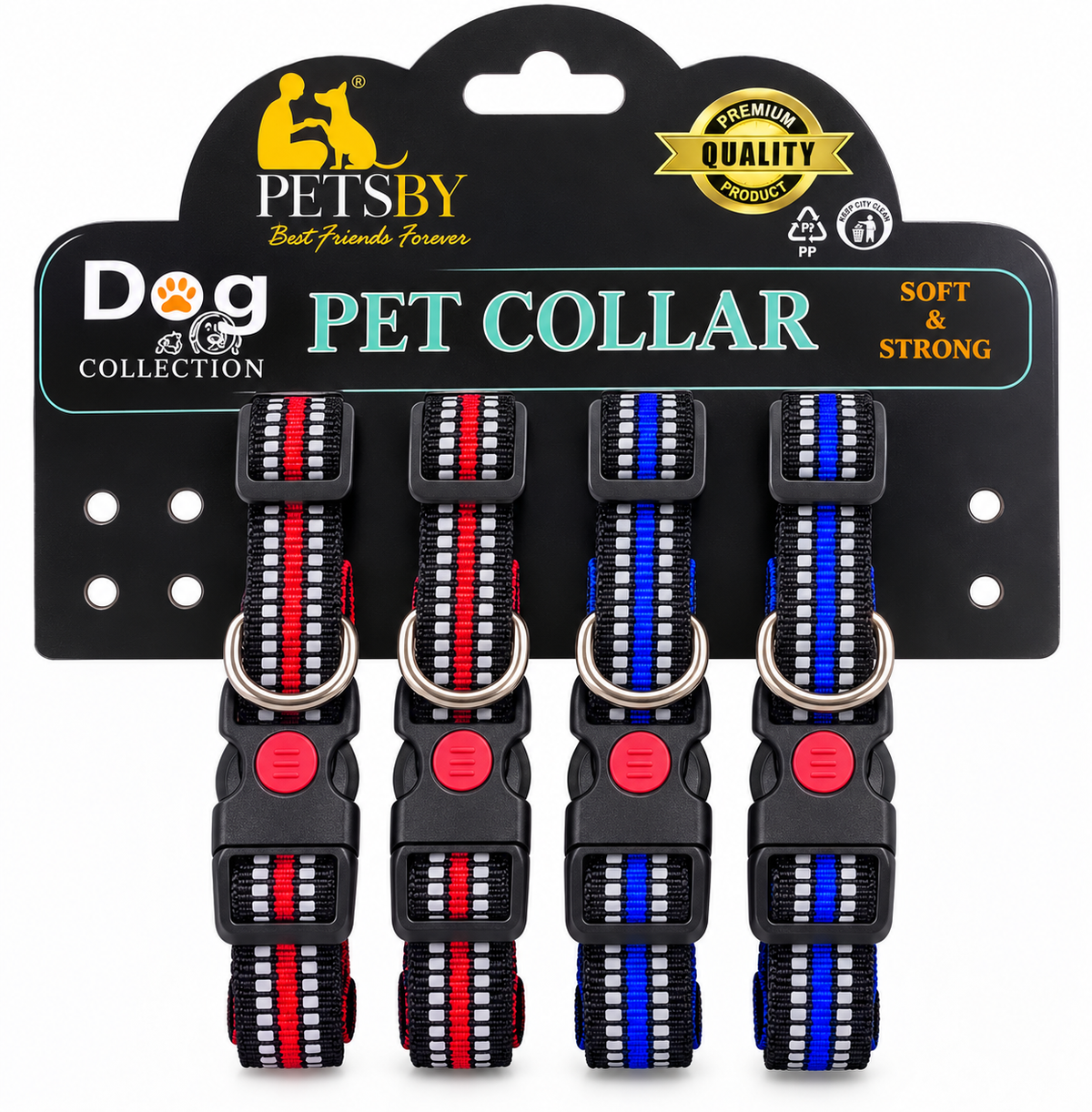 Petropolis Reflective Padded Dog Collar