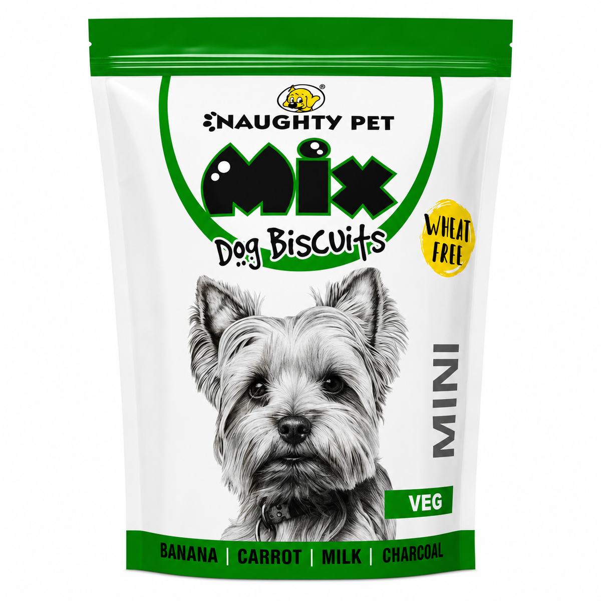 Naughty Pet Mix Veg Wheat Free Mini Dog Biscuits Pouch